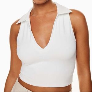Babaton Aritzia Contour Polo Crop Tank in White Size XS